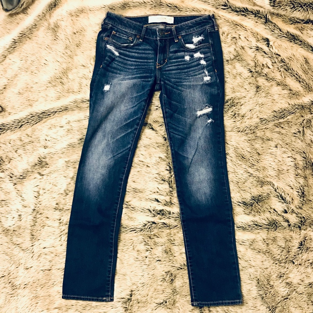 Abercrombie & Fitch Distressed Dark Wash Jeans